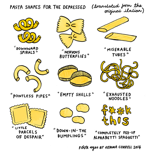 Pasta Shapes for the Depressed